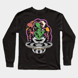 ALIEN NEED COFFEE Long Sleeve T-Shirt